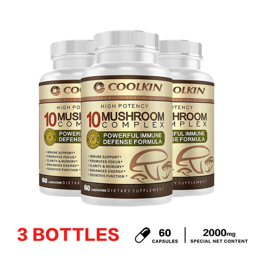 10 Mushroom Complex Capsules – Focus, Energy & Immune Support