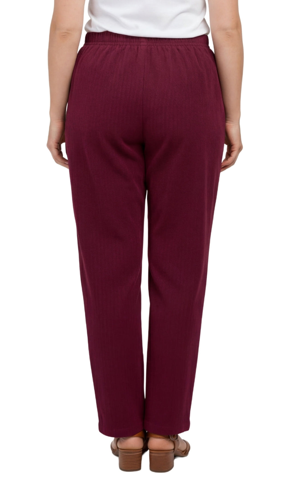 Womens Pull On Fine Wale Corduroy Pants with soft-covered elastic waist