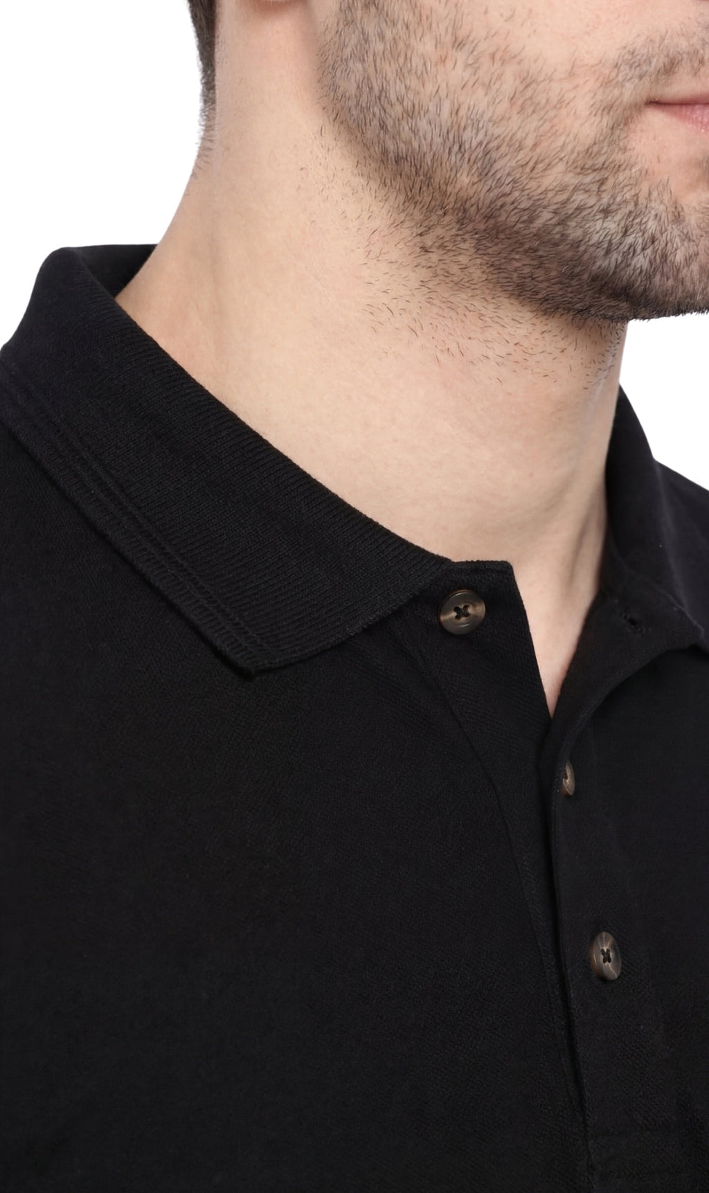 Men's Short Sleeve Pique Polo Shirt in Cotton Blend with Front Pocket