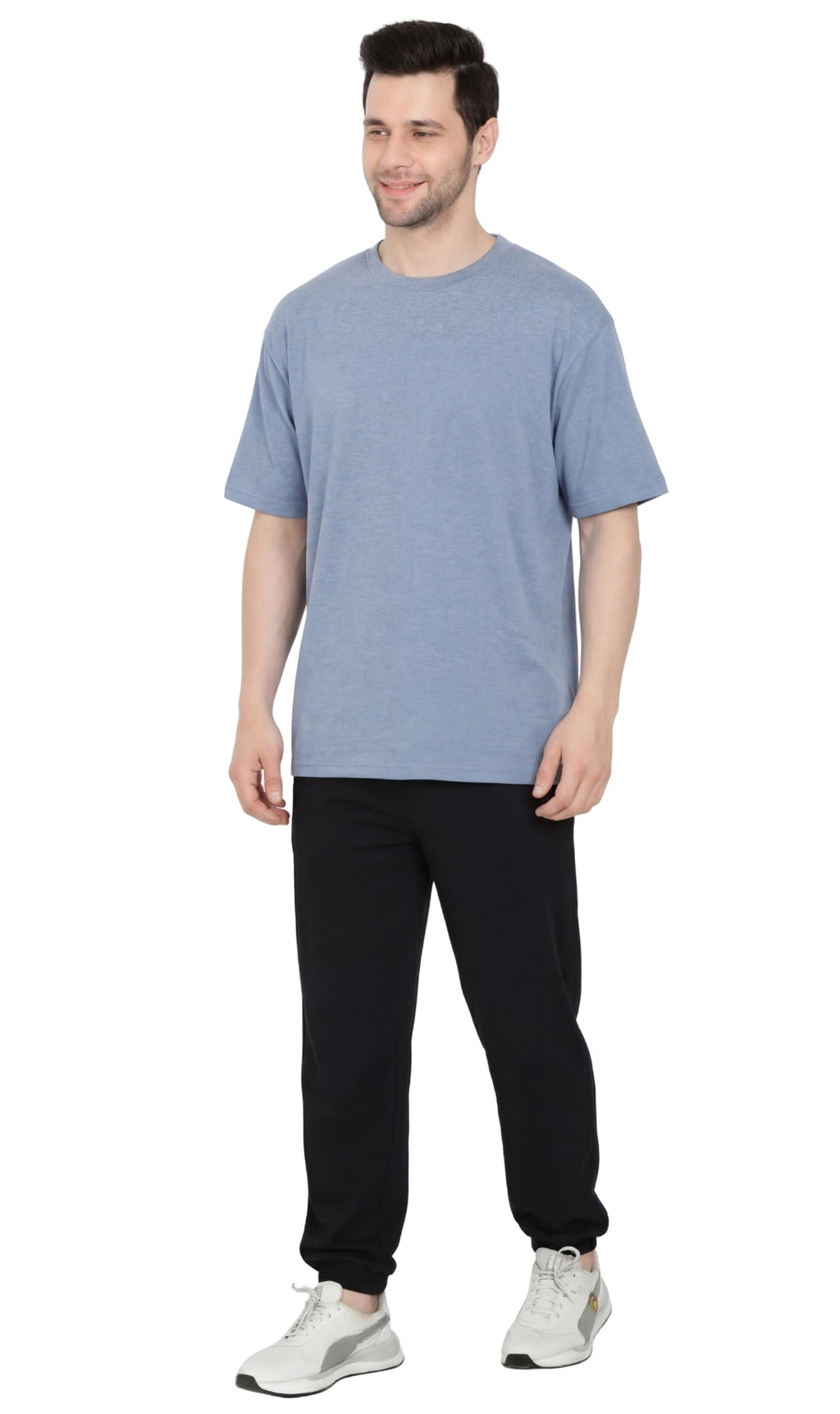 Men’s Heavyweight Crew Neck T-Shirt – Short Sleeve Solid Color Tee with Relaxed Fit