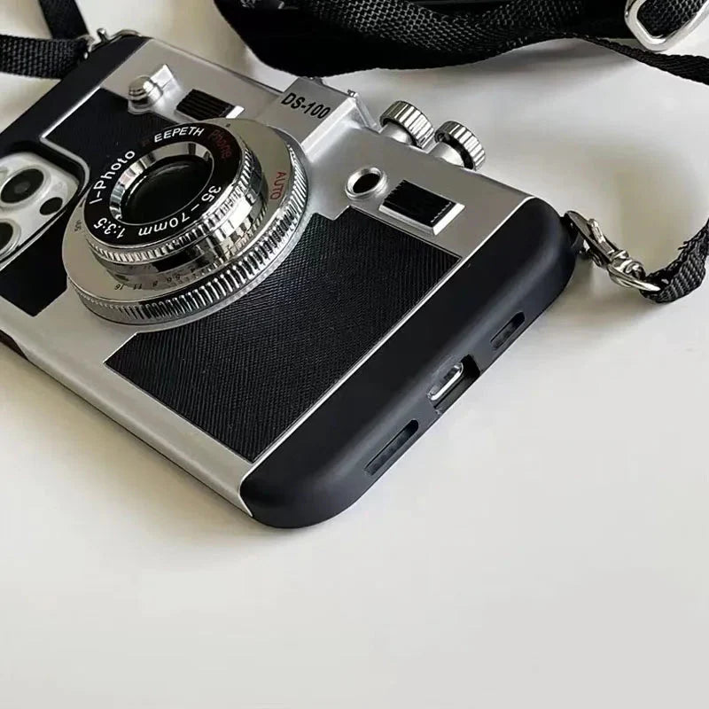 3D Retro Camera Leather Case for IPhone.