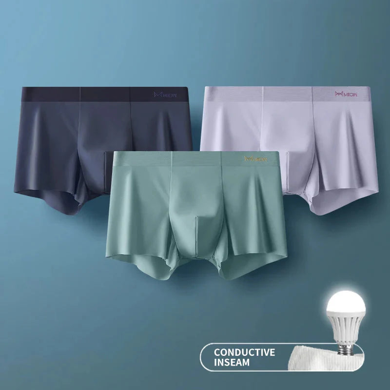 3Pcs Ice Silk Boxer Briefs