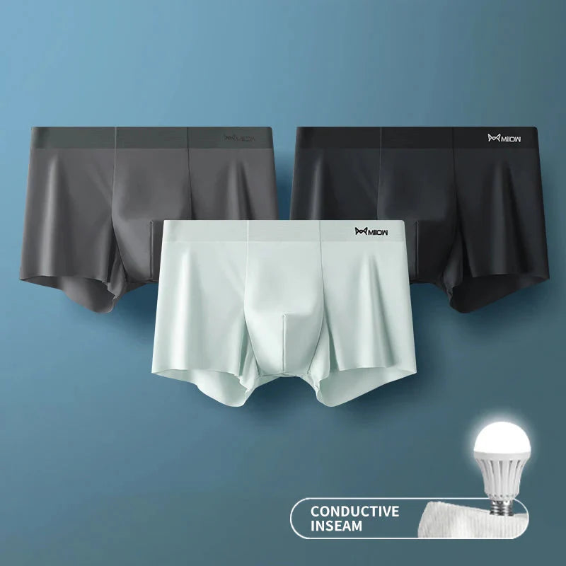 3Pcs Ice Silk Boxer Briefs