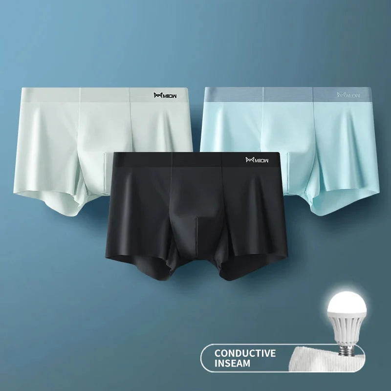 3Pcs Ice Silk Boxer Briefs