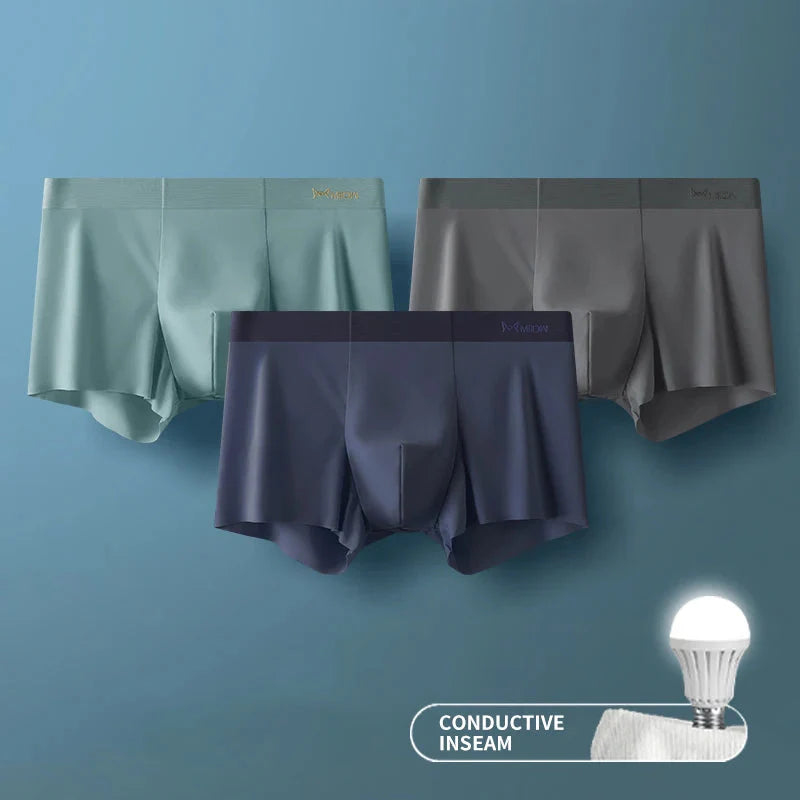 3Pcs Ice Silk Boxer Briefs