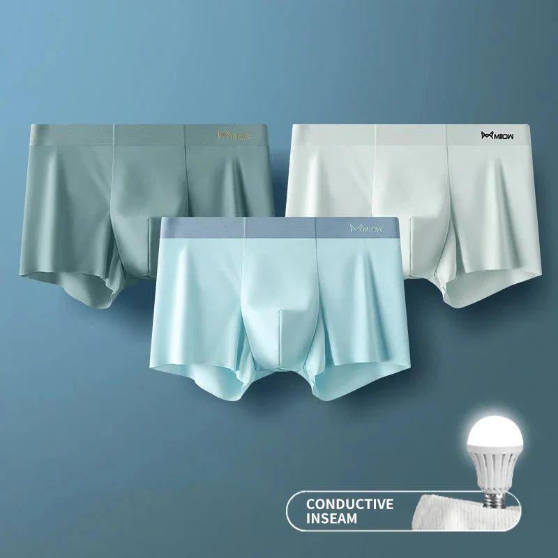 3Pcs Ice Silk Boxer Briefs