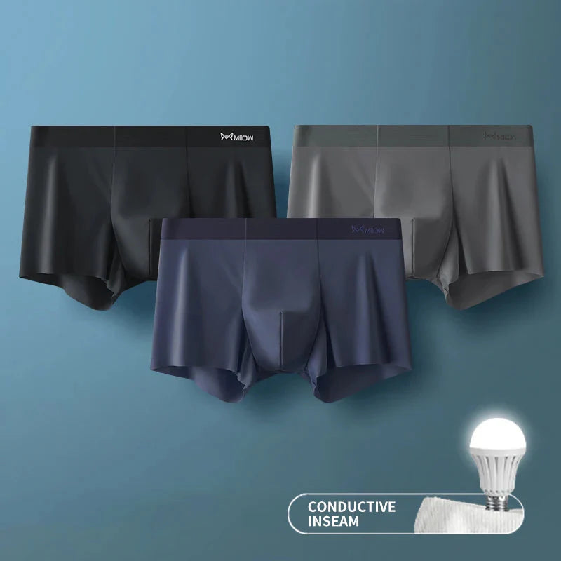 3Pcs Ice Silk Boxer Briefs