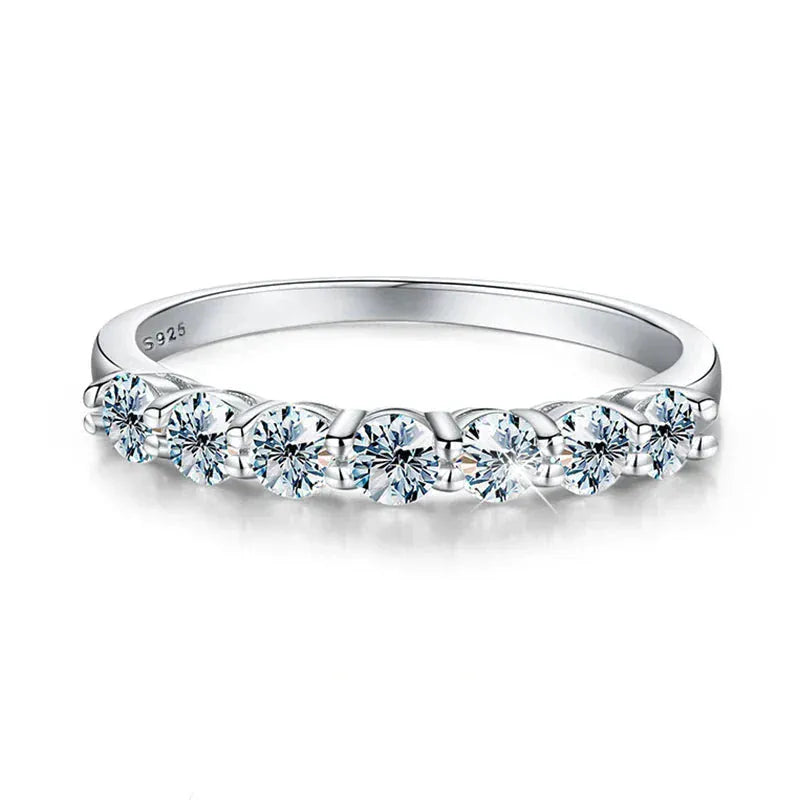 925 Silver Moissanite Eternity Ring | Luxury Engagement & Wedding Band