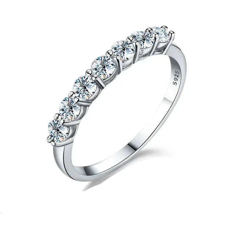 925 Silver Moissanite Eternity Ring | Luxury Engagement & Wedding Band