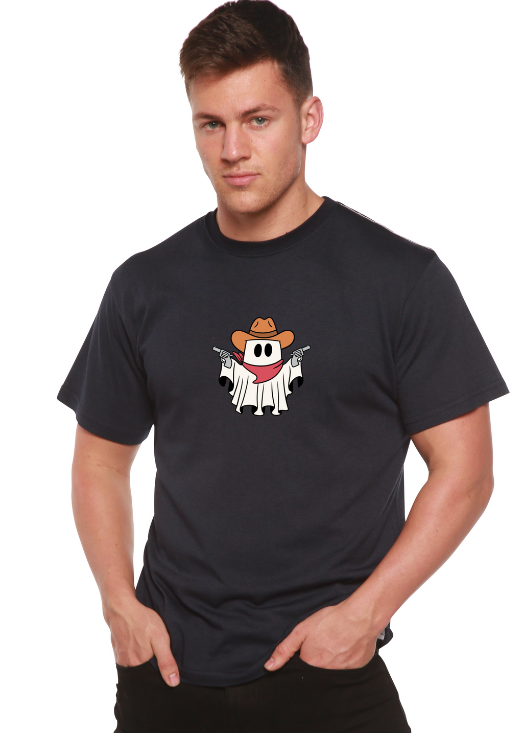Cowboy Ghost Unisex Bamboo Viscose/Organic Cotton Short Sleeve Graphic T-Shirt