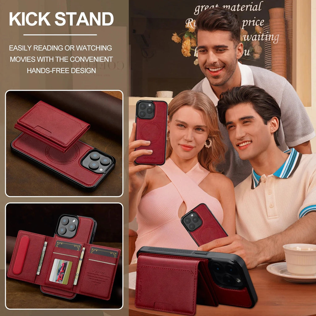 Detachable Magnetic Leather Case For iPhone