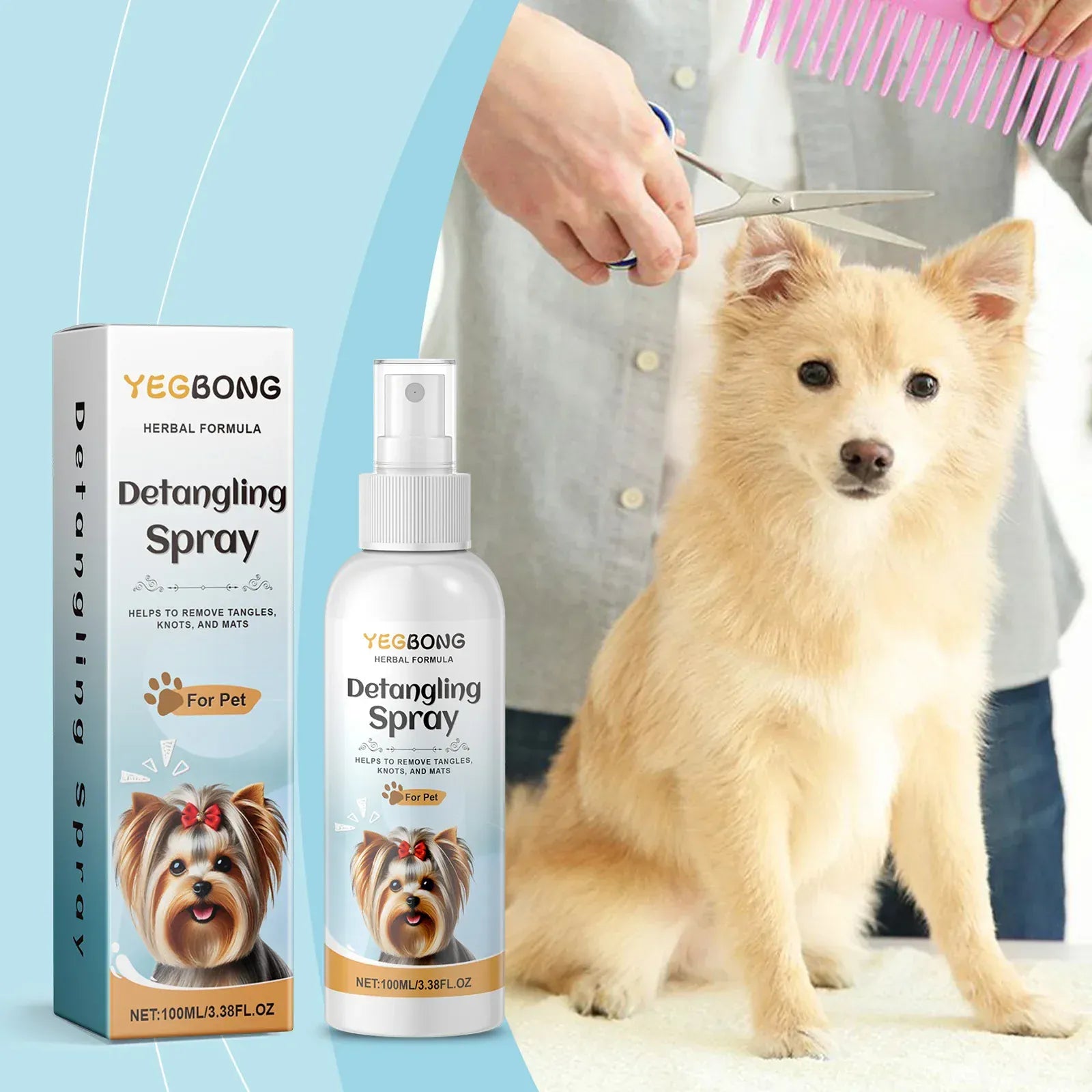 Dog Grooming Spray – Detangling & Moisturizing Mist