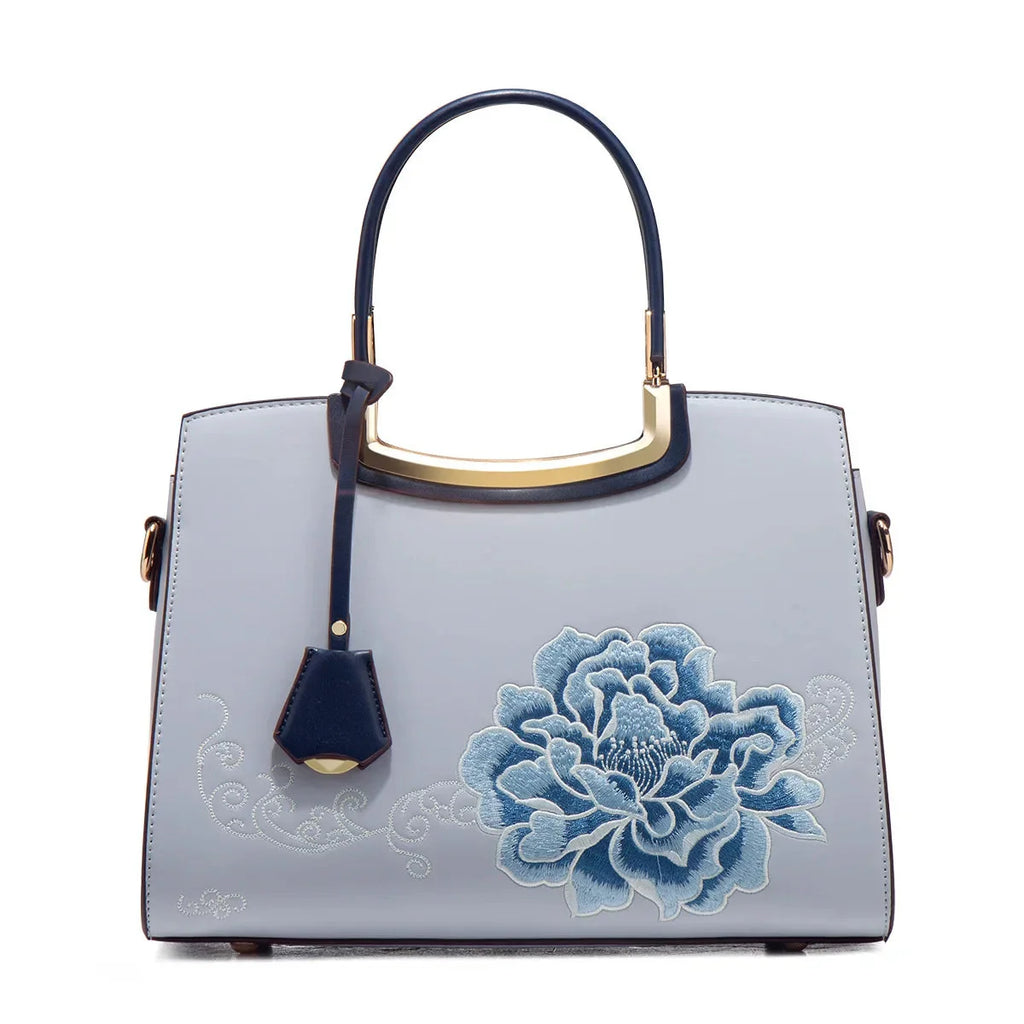 Embroidered Large Capacity Women's Shoulder Bag. High-end Top-handle Bag For Women.