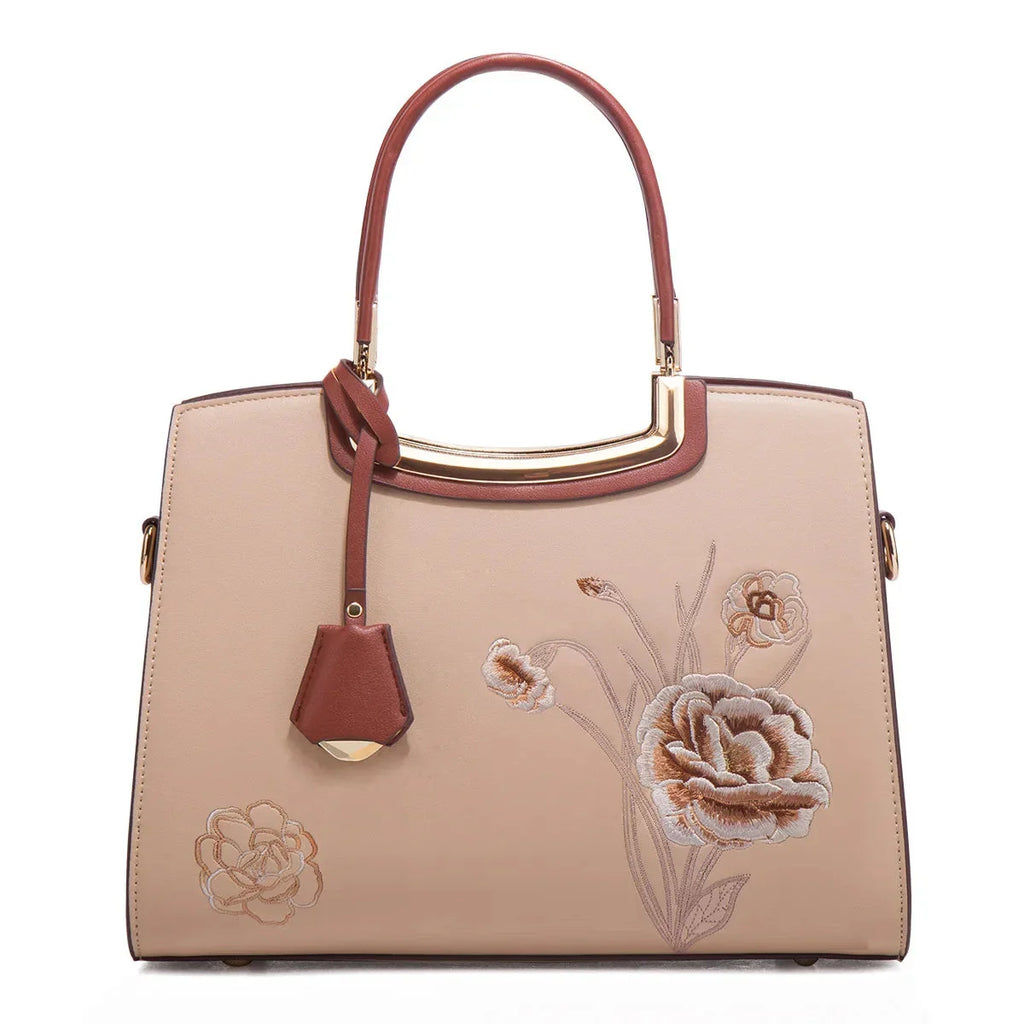 Embroidered Large Capacity Women's Shoulder Bag. High-end Top-handle Bag For Women.
