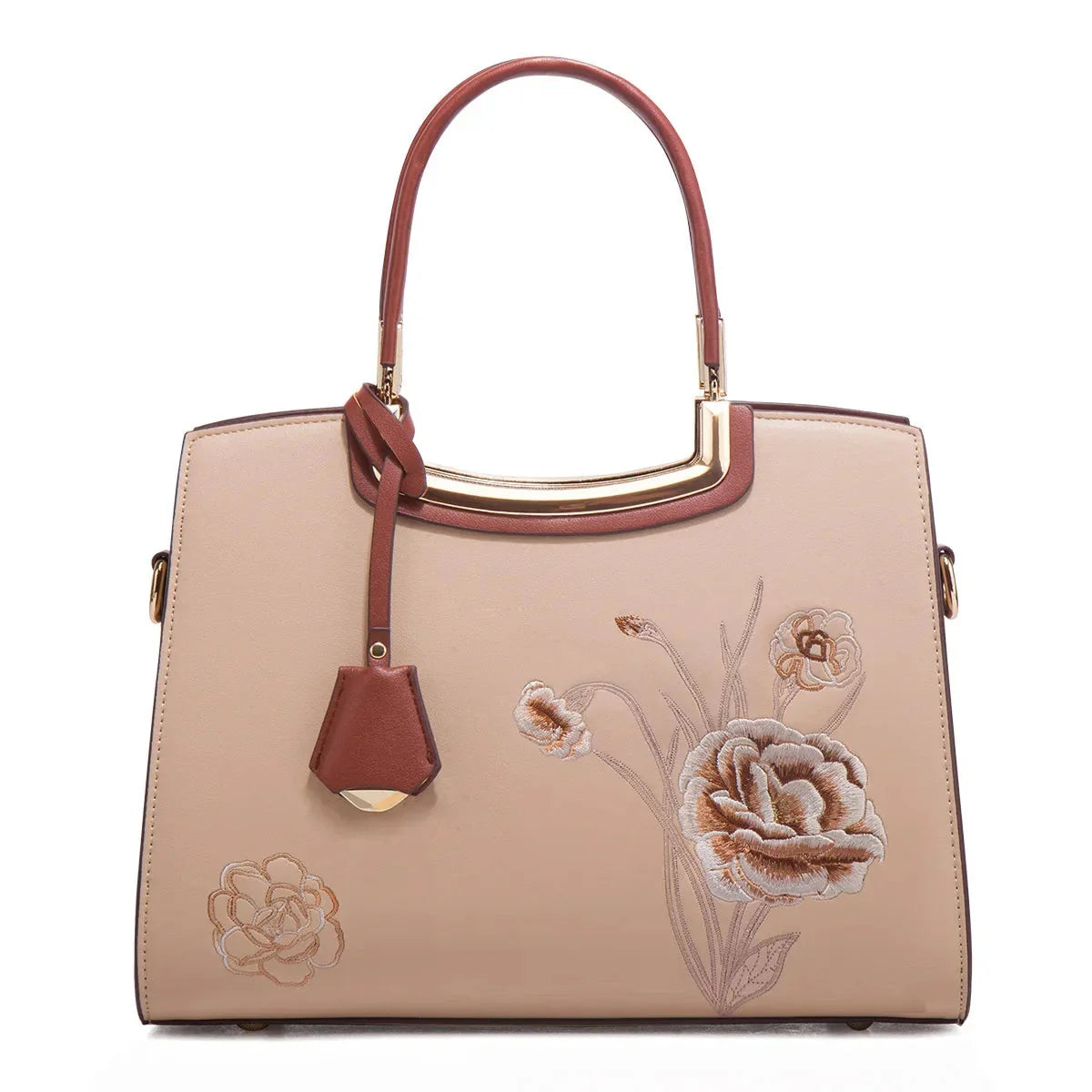 Embroidered Large Capacity Women's Shoulder Bag. High-end Top-handle Bag For Women.