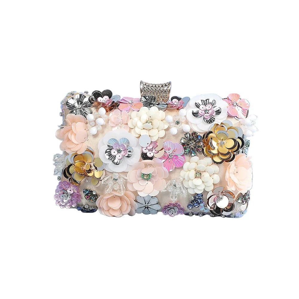 Flowery Evening Clutch Bag.