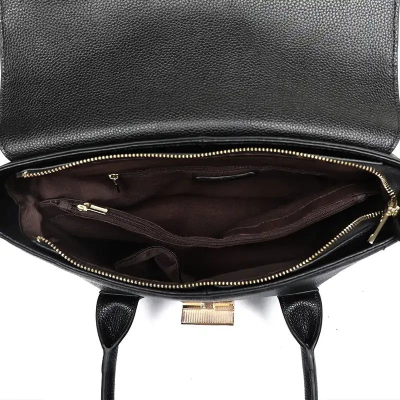 Genuine Leather Briefcase | Large Capacity Women's Bag | Maison Novaire