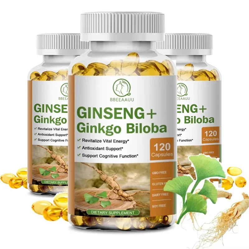 Ginseng Ginkgo Biloba Capsules | Memory Focus Circulation Support