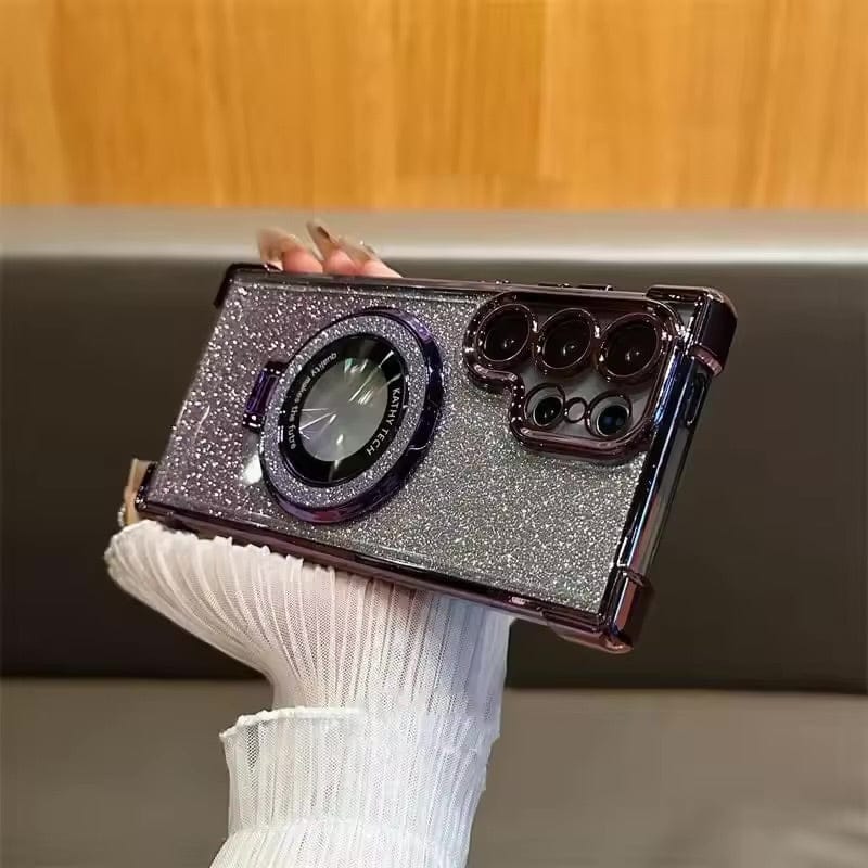Glitter MagSafe Stand Samsung Case