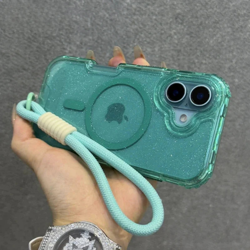 Glitter Transparent Magnetic MagSafe Case for IPhone 17