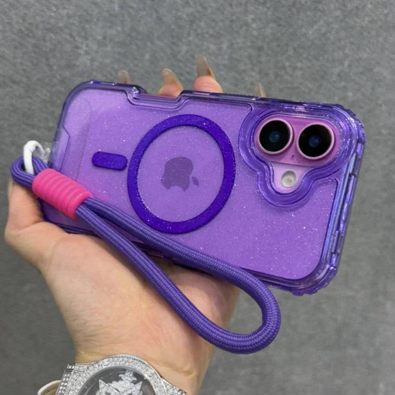 Glitter Transparent Magnetic MagSafe Case for IPhone 17