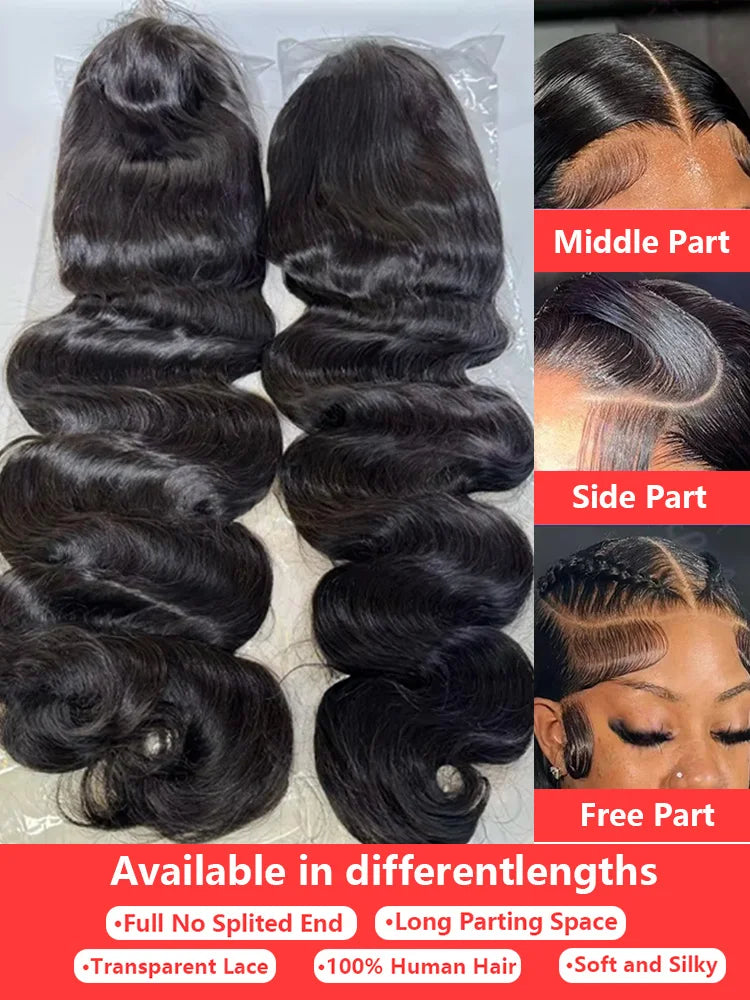 Glueless Wig Human Hair Body Wave Lace Frontal.