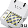 Maison Novaire 100% Silk Striped Floral Tie Set