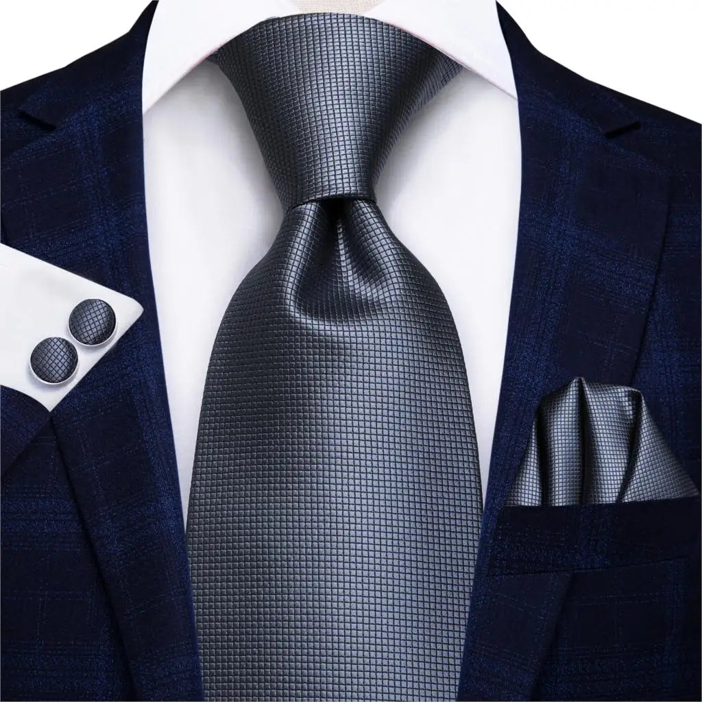 Hi-Tie Black Paisley Silk Tie 8.5cm | 100% Silk Men’s Formal Luxury Necktie for Wedding Business Party
