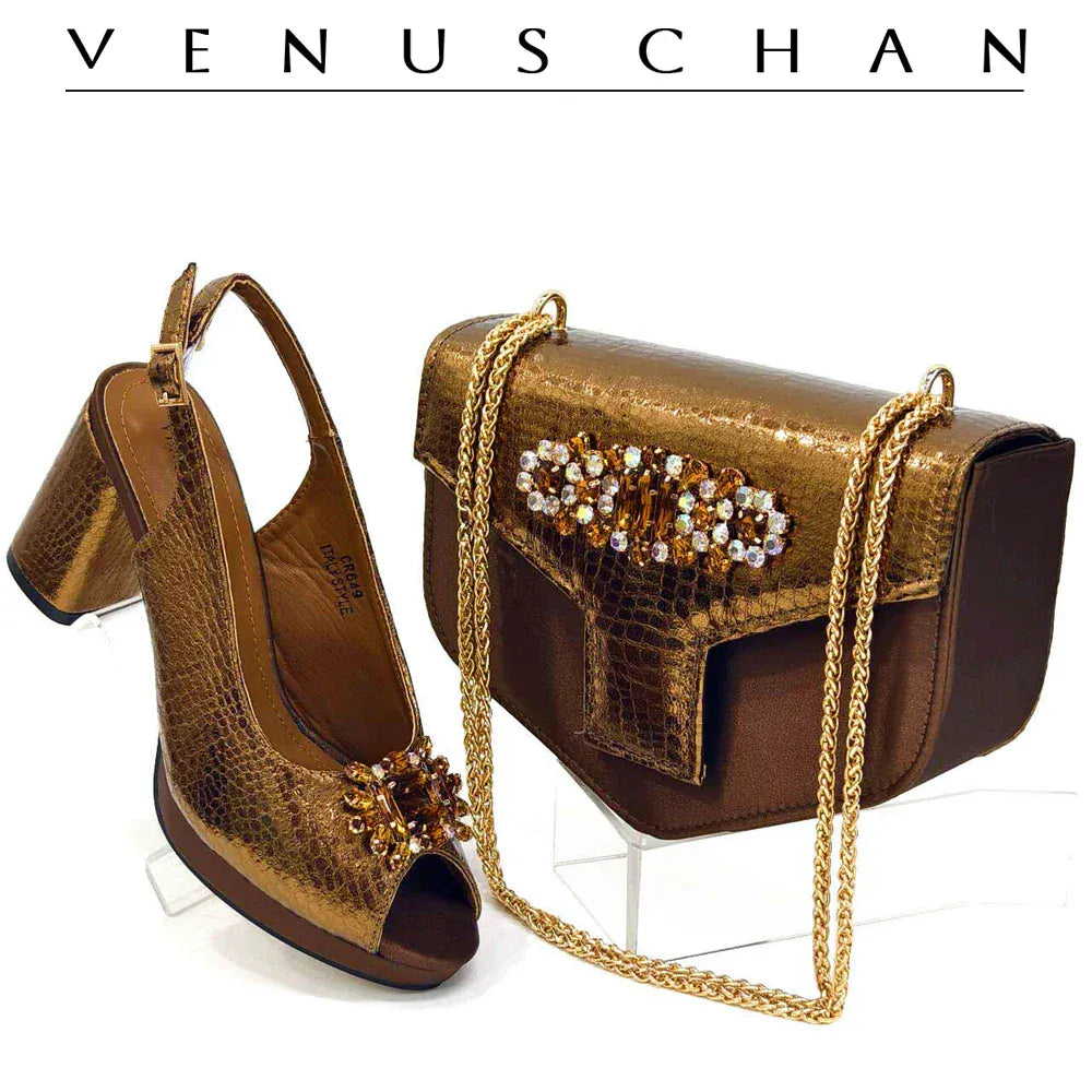 Italian Open Toe Heels Shoes And Bag