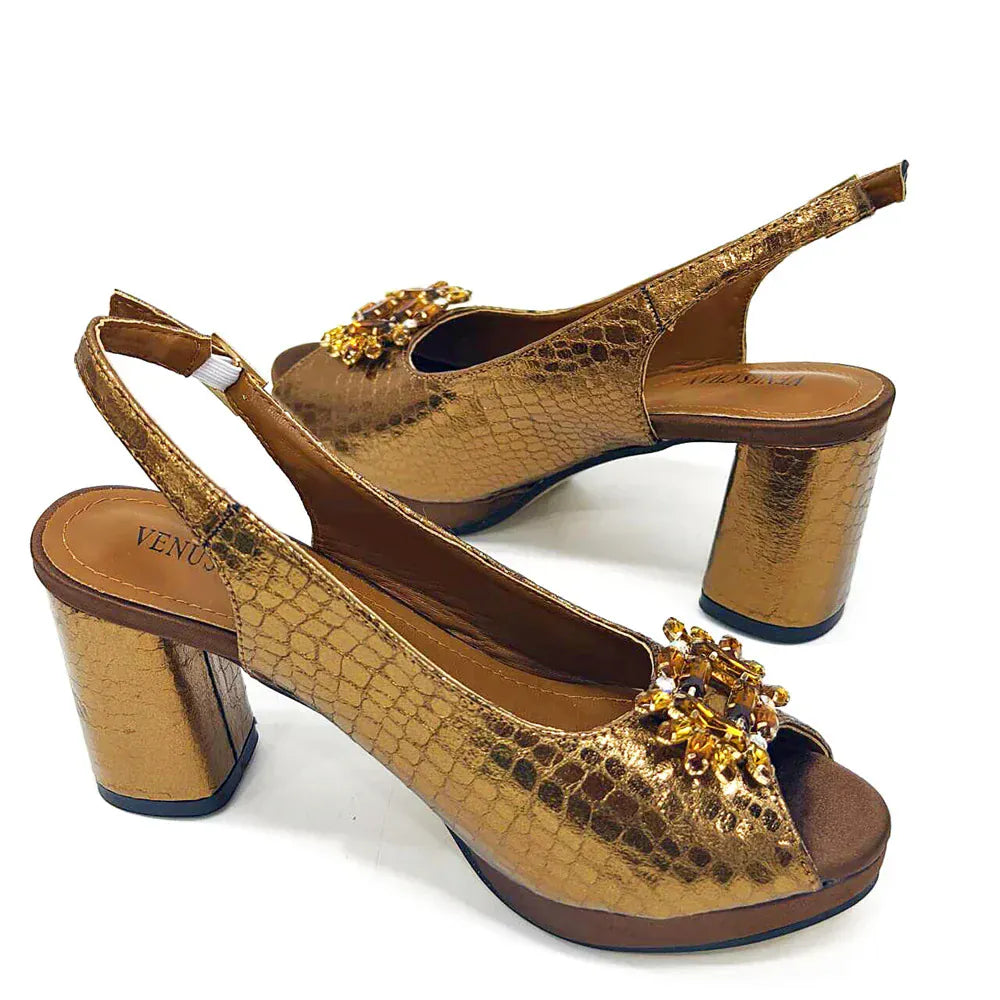 Italian Open Toe Heels Shoes And Bag