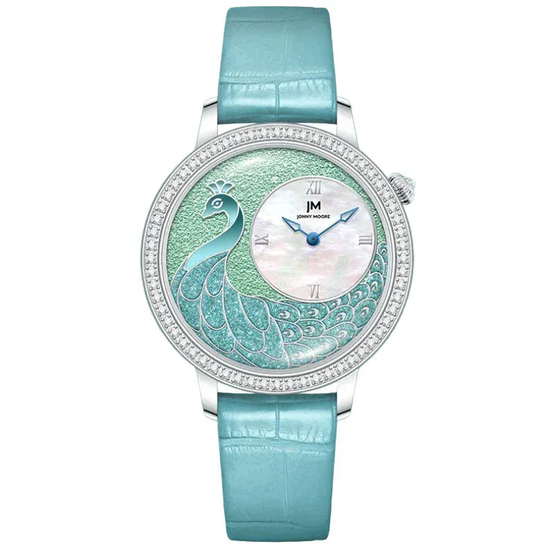JONNY MOORE 1597 Exquisite Peacock Dial Women’s Watch