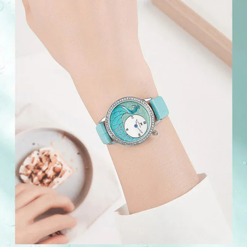JONNY MOORE 1597 Exquisite Peacock Dial Women’s Watch