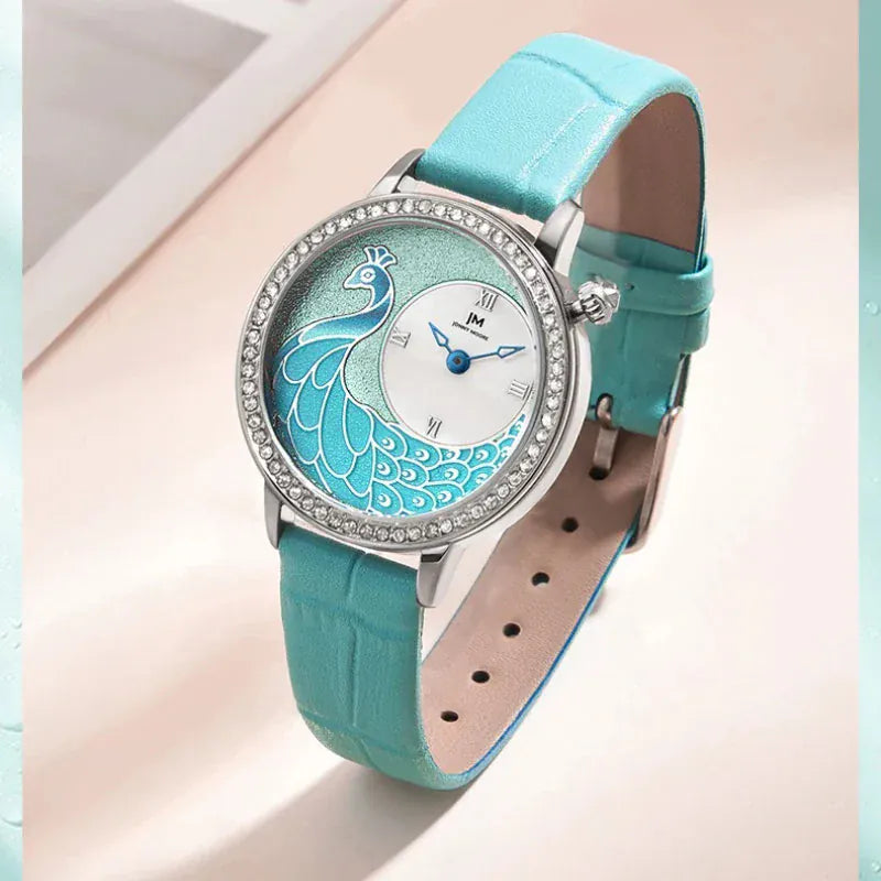 JONNY MOORE 1597 Exquisite Peacock Dial Women’s Watch