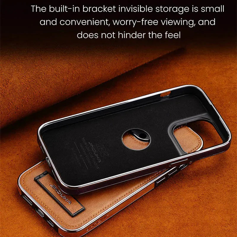 Leather Folding Kickstand Phone Case.