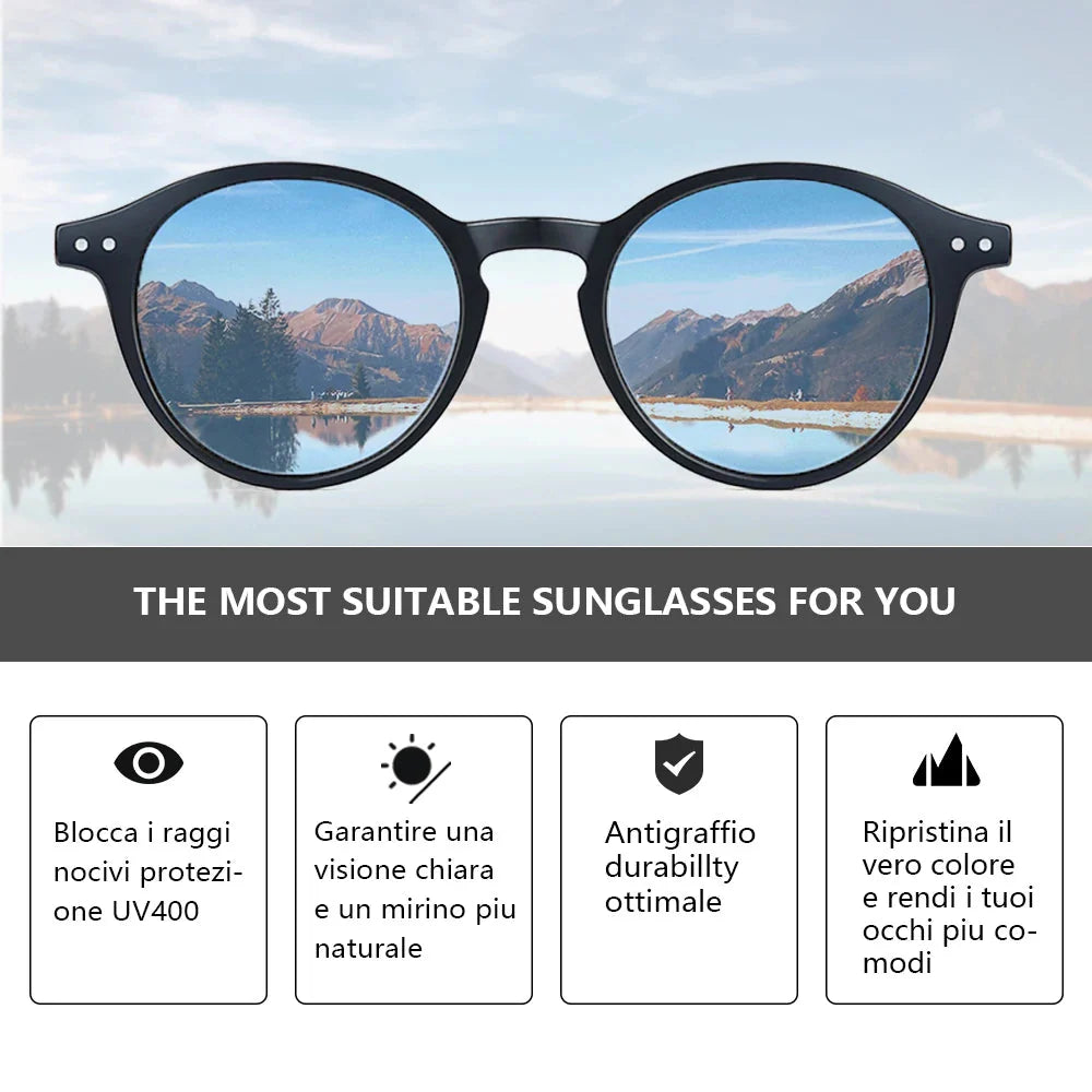 Lennox Retro Round Polarized Sunglasses – UV400 Protection