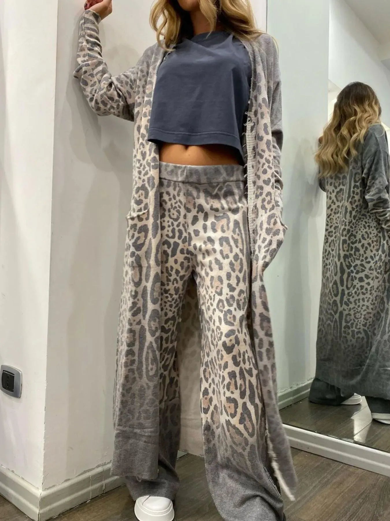 Long Sleeve Longline Outerwear and Pants Set