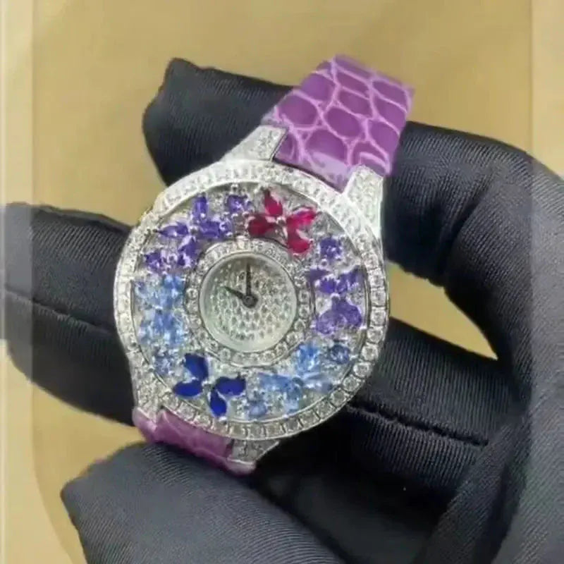 Luxury Colorful Women’s Quartz Watch | Elegant Jewel Bracelet Timepiece