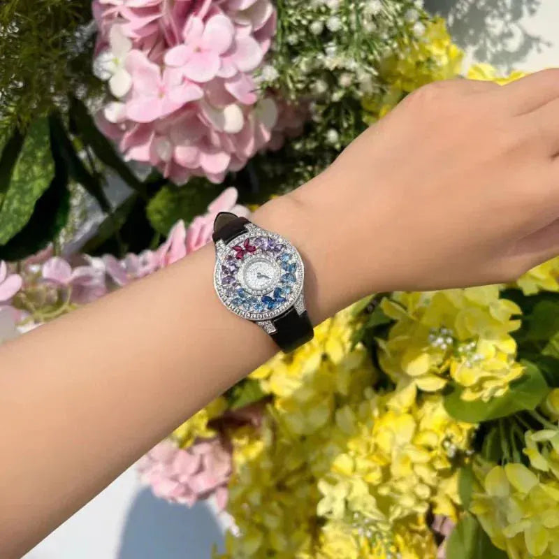 Luxury Colorful Women’s Quartz Watch | Elegant Jewel Bracelet Timepiece