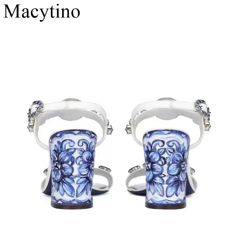 Luxury Diamond Crystal Decor Modern Sandals for Women.