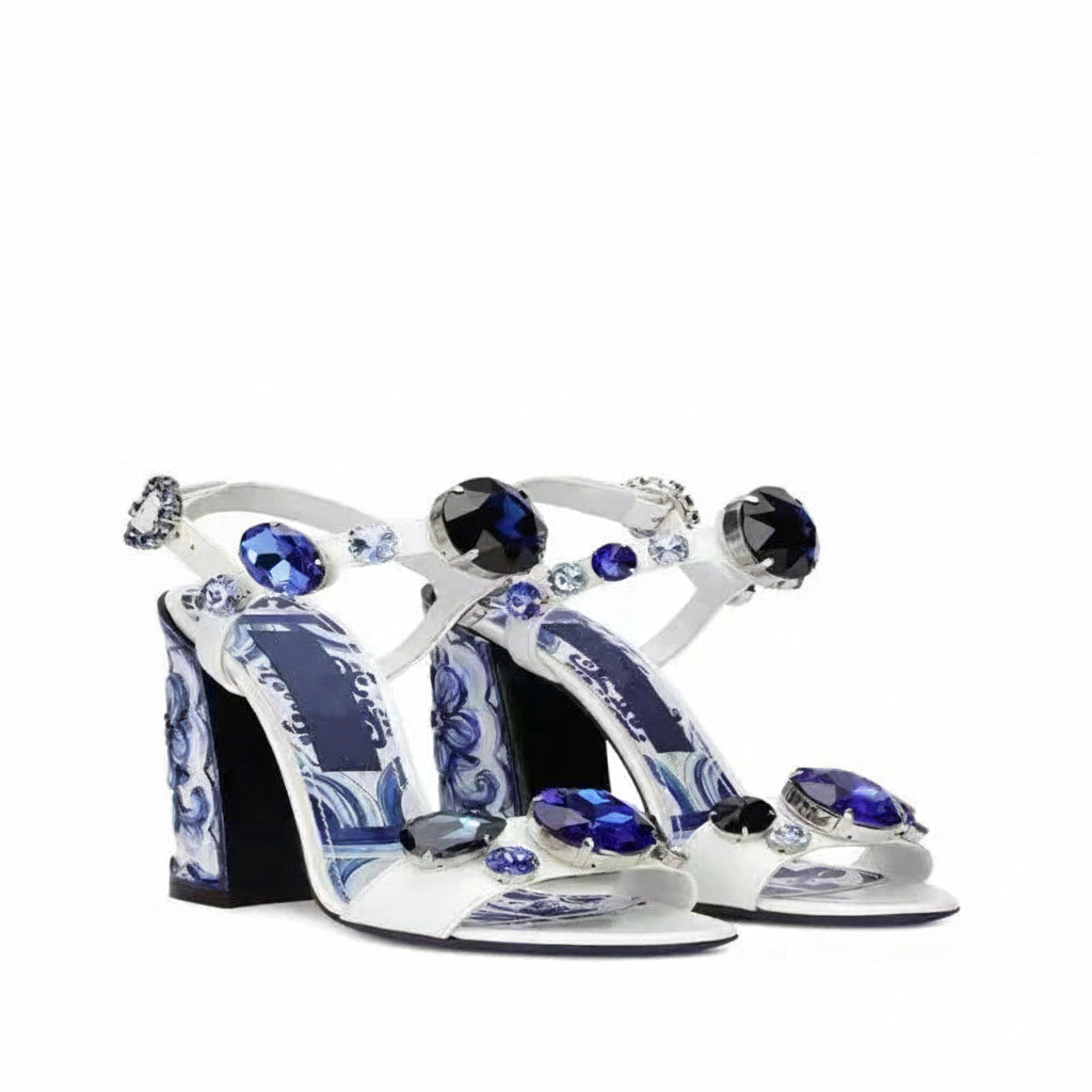 Luxury Diamond Crystal Decor Modern Sandals for Women.