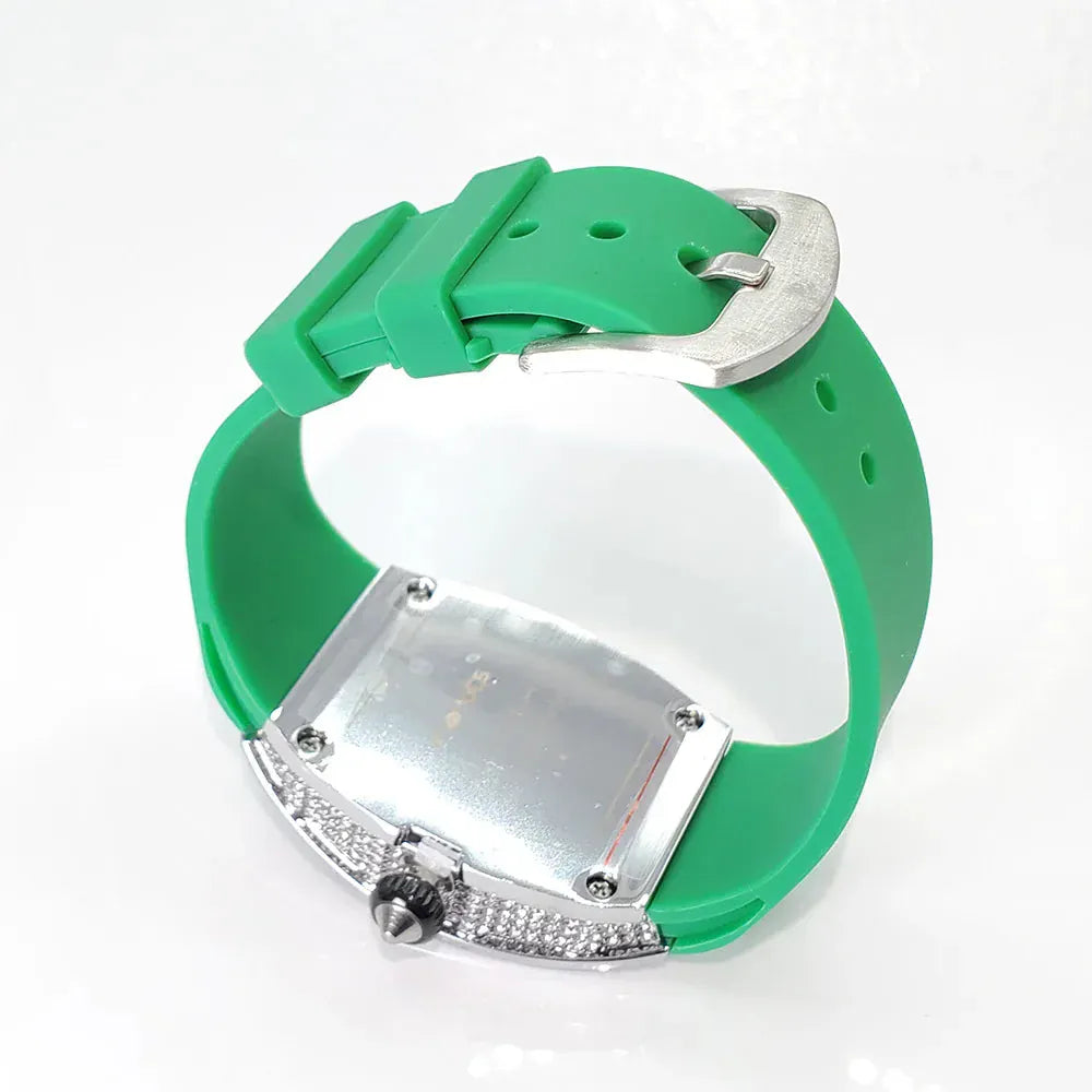 Luxury Diamond Women’s Watch | Tonneau Ice-Out Waterproof Sport Clock