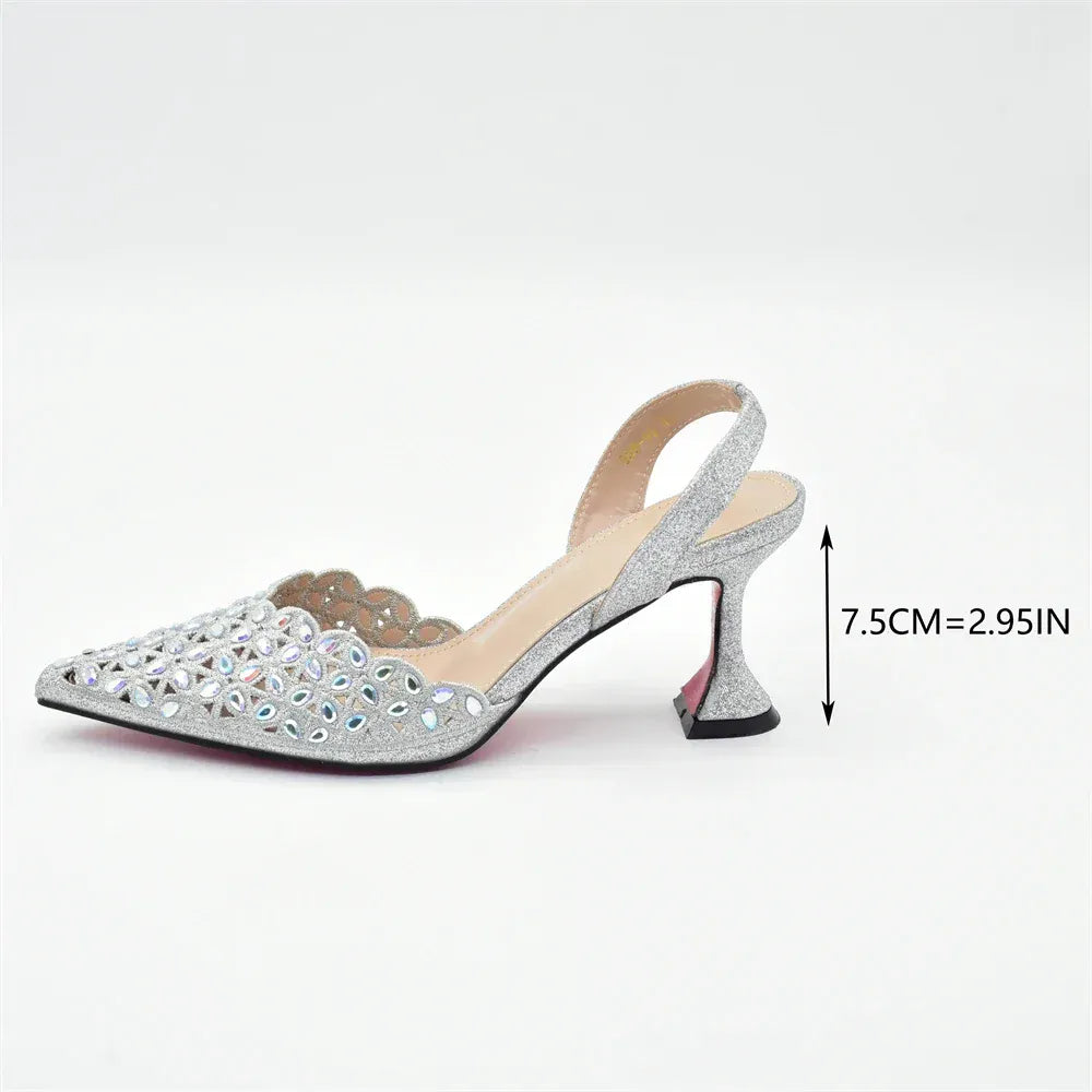 Luxury Rhinestone Italian Designer Shoes and Bags Set (Ascendancy).