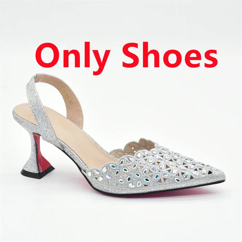 Luxury Rhinestone Italian Designer Shoes and Bags Set (Ascendancy).