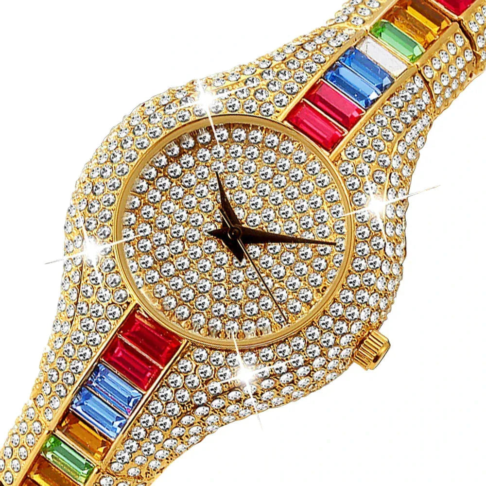 Luxury Women’s Watch | Baguette Diamond Waterproof Clock