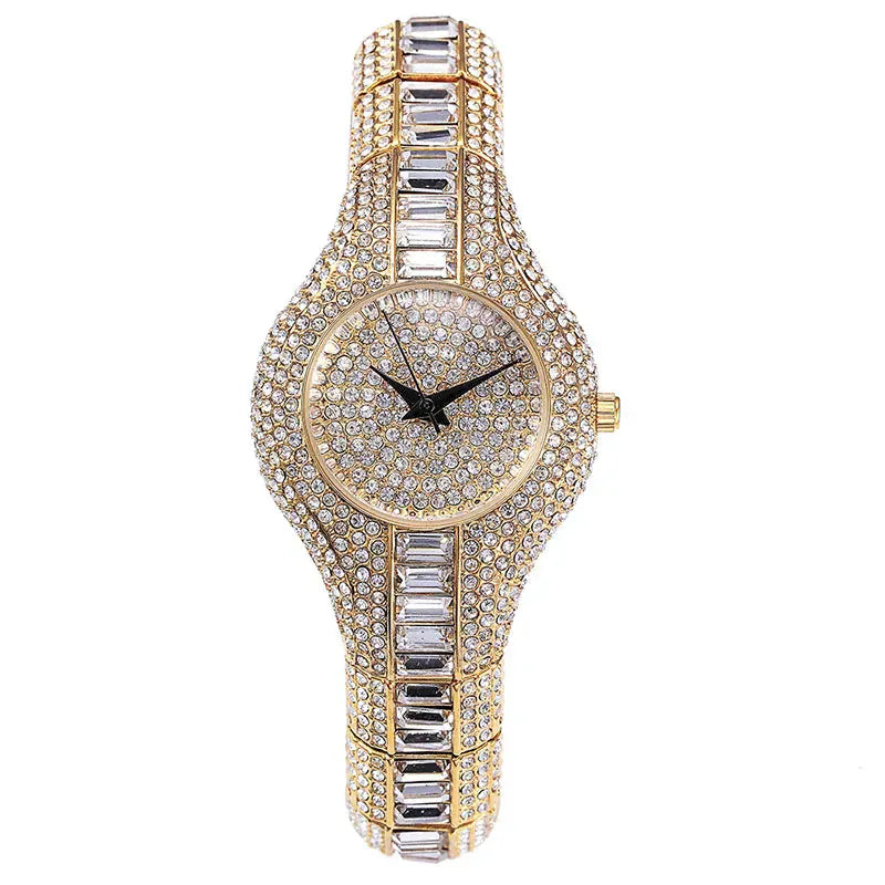Luxury Women’s Watch | Baguette Diamond Waterproof Clock