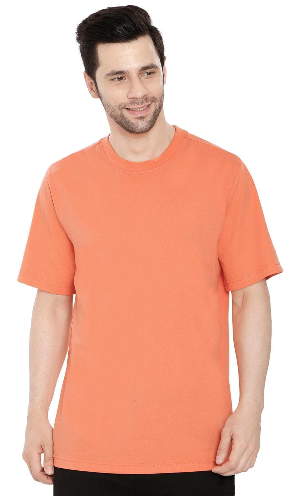 Men’s Heavyweight Crew Neck T-Shirt – Short Sleeve Solid Color Tee with Relaxed Fit