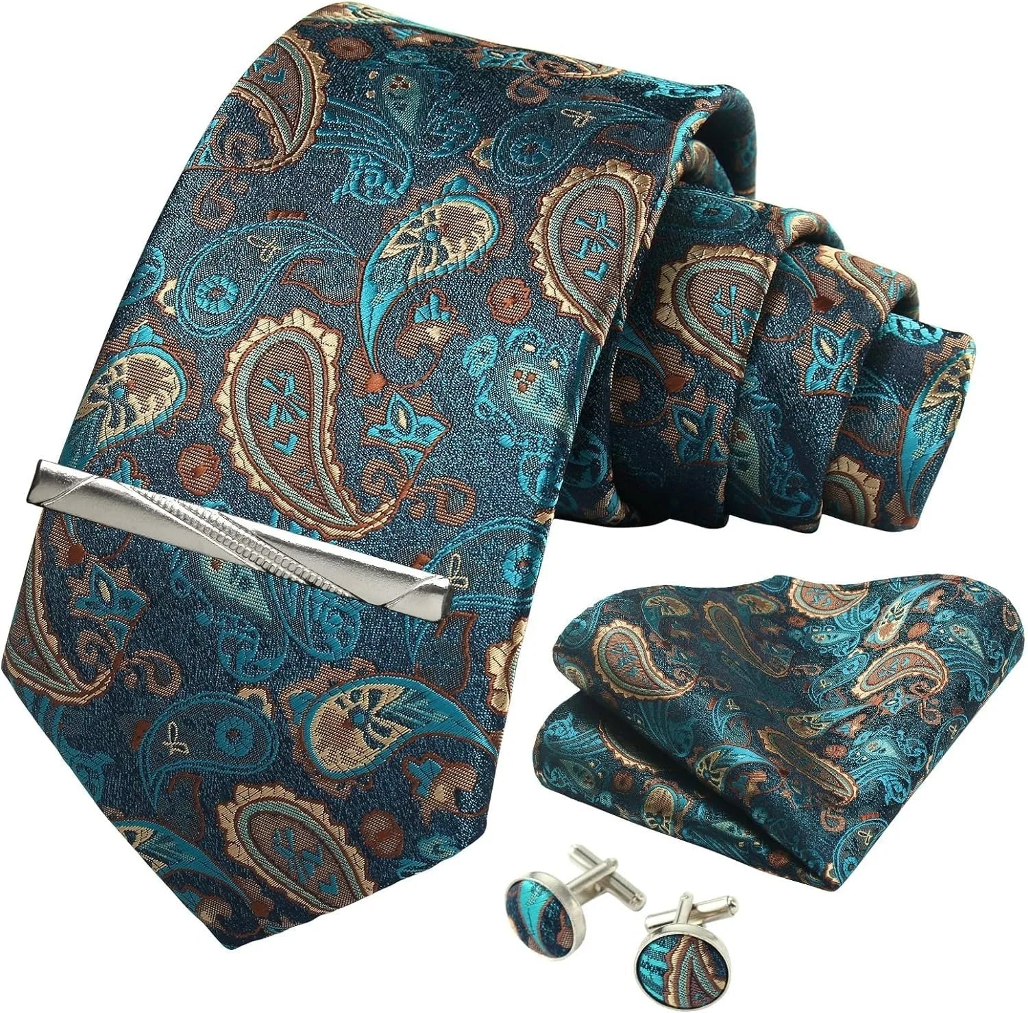 Maison Novaire 100% Silk Paisley Floral Tie