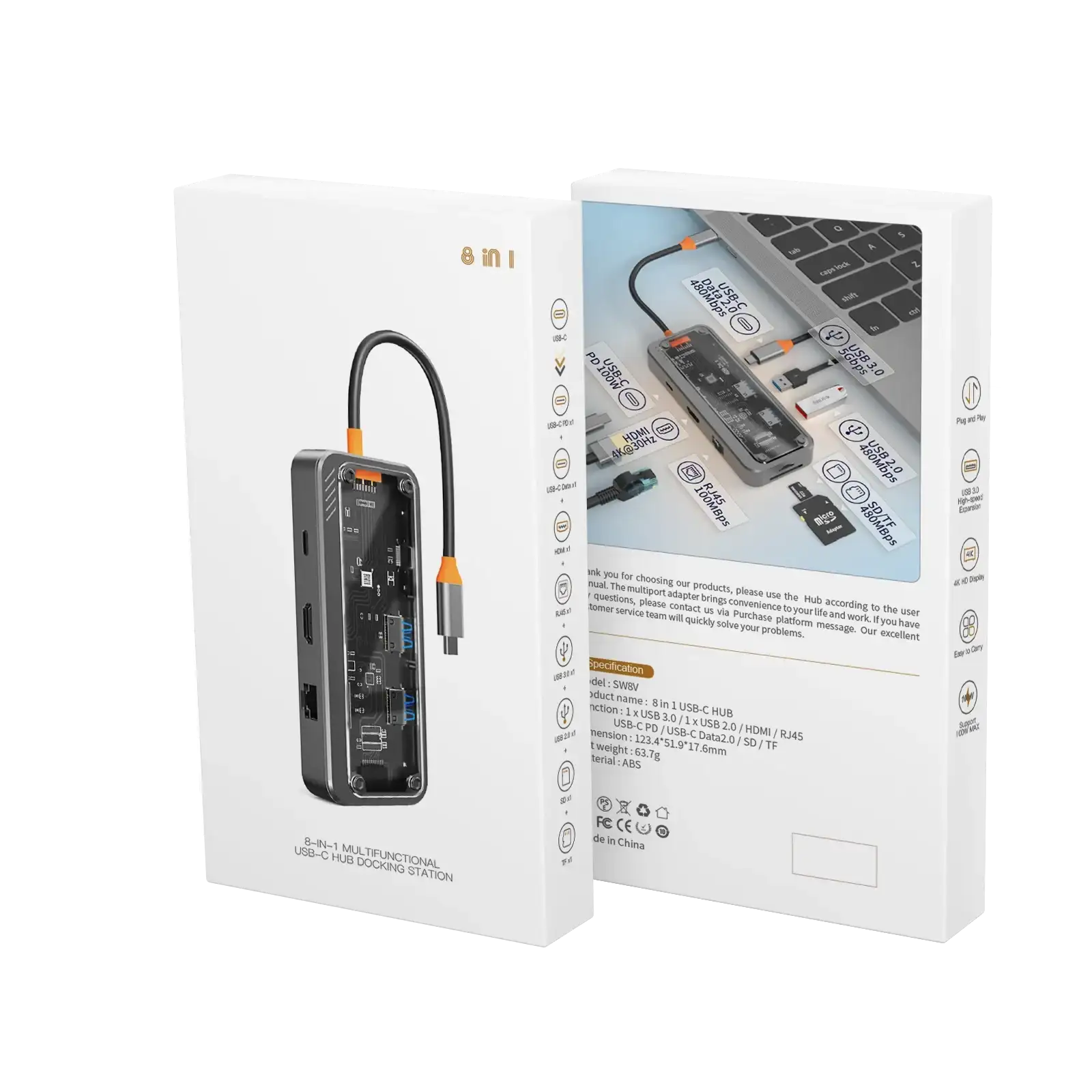 Maison Novaire USB C Hub – 100W PD MacBook Docking Station