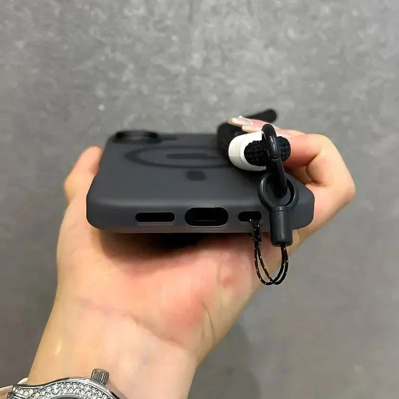Matte Clear Magnetic Wireless Wrist Strap Candy Color Cover.