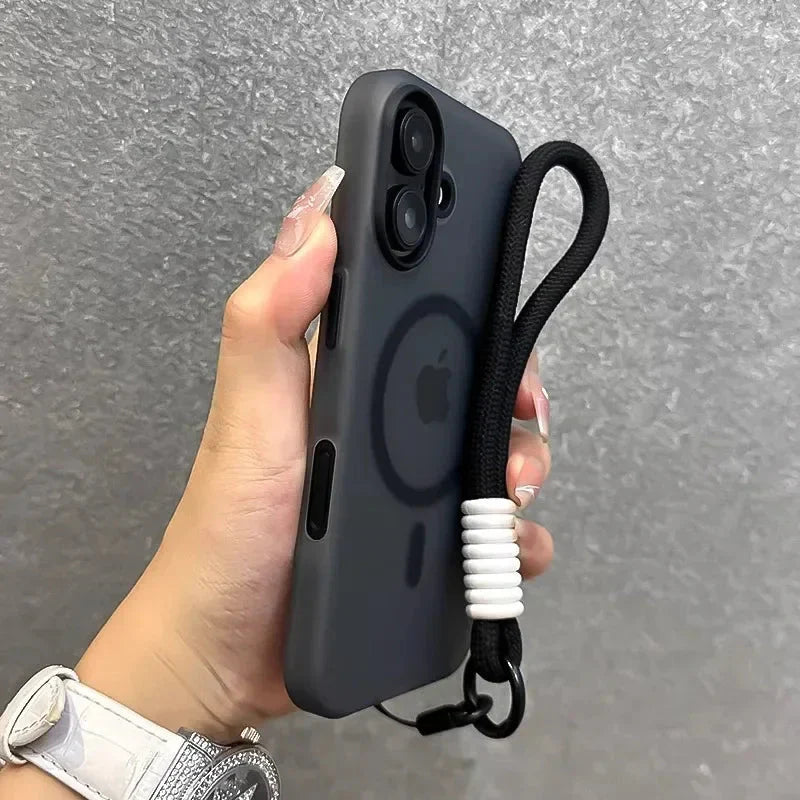 Matte Clear Magnetic Wireless Wrist Strap Candy Color Cover.